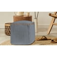 thumbnail image 2 of LR Home Square Gray Braided Cotton and Jute Pouf Ottoman, 18" H x 18" W, 2 of 6