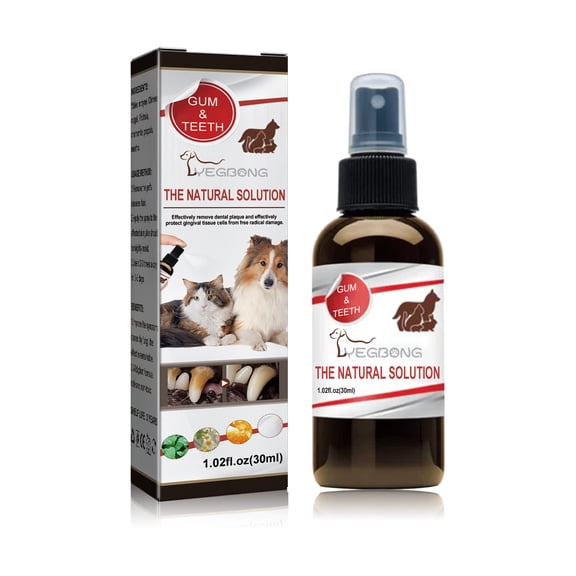 Yegbong Pet Tooth Cleaning Spray, Cats And Dogs Removal Tartar Stains Bad Breath Oral Cleaning Spray 30ml