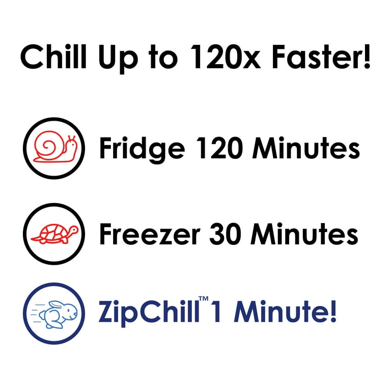 ZipChill Instant Beverage Spinner Chiller, Universal Can Cooler for Drinks,  Rapidly Chills Beer and Soda Cans in 60 Seconds, No Batteries Required,  Lightweight Small Portable 