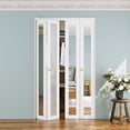 thumbnail image 2 of 48" X 80" Double 1-Lite Mirrored Door Solid Core Manufactured Wood Bi-Fold Door With Installation Hardware Kit(Closet, Pantry door), 2 of 8