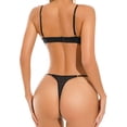 thumbnail image 2 of Gibobby Conjunto de lencería Sujetador + tangas Mujer Super Thin Lace Sexy Lingerie T Pants Sexy Bra Suit(Negro, M), 2 of 3