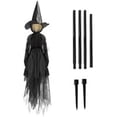 thumbnail image 2 of Life-Size Light-Up Screaming Witches Halloween Decor - Outdoor LED Animated Witch with 7 Color Changing Lights & Sound Activation, Scary Yard Decoration, 2 of 6