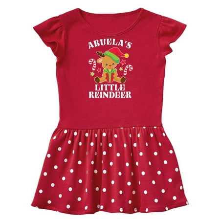 

Inktastic Christmas Abuela s Little Reindeer with Candy Canes Gift Baby Girl Dress