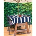 thumbnail image 3 of nqOlkjepod Navy Blue Anchor Outdoor Tablecloth with Umbrella Hole & Zipper, Nautical White Horizontal Striped Rectangle Table Cover 60x84 Inch, Dining Waterproof Table Cloth Protector for Patio, 3 of 7