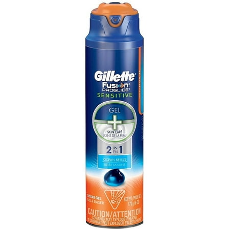 6 Pack - Gillette Fusion Proglide Sensitive Shave Gel, Ocean Breeze 6 (Best Price For Gillette Fusion Proglide Power Blades)
