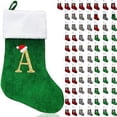 thumbnail image 2 of HOME'S FRIEND Christmas Stockings with Letters, 18 Inch Plush Monogram Christmas Stockings,Name Initial Large Embroidered Stockings,Christmas Tree Dec, 2 of 5