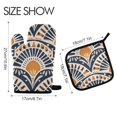thumbnail image 2 of Yayeee Oven Mitts and Pot Holder Set of 2 Heat Resistant Kitchen Gloves Baking Hot Pad, Orange Art Pattern, 2 of 5