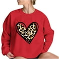 thumbnail image 4 of Hauts Romantiques pour Femmes 2026, Chandail en Molleton Léopard à Col Rond Confortable, Tenues de Mode de la Saint-Valentin à Manches Longues, T-Shirts d'Amour Décontractés, Vêtements Quotidiens Doux, 4 of 5