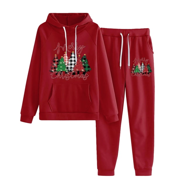 WILLBEST Vêtements d'Automne pour Femmes Ensemble Imprimé Tendance 2024 / Pyjamas Confortables pour Jogger Festif