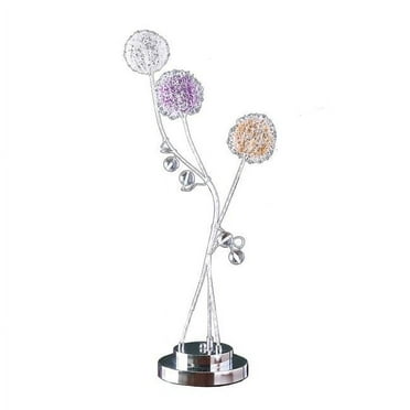 28 in. 3 Aluminum LED Zeus Metal Table Lamp, Silver Chrome