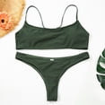 thumbnail image 3 of Conjunto de Bikini de dos piezas con cuello Halter para mujer, bañador Sexy de dos piezas para playa, traje de baño de pecho recogida pequeña de cintura baja, 3 of 5