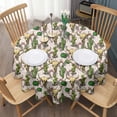 thumbnail image 3 of Beige Buffalo Skull Cactus Pattern Round Tablecloth 60"x60",Wrinkle Wipeable Table Cloth for Kitchen Dining Room Picnic Patio Party, 3 of 6