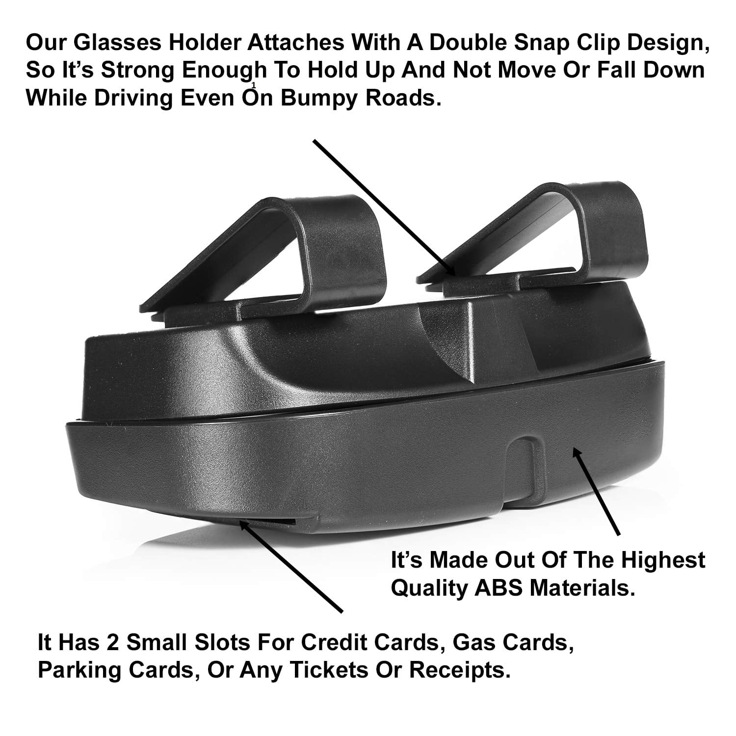 precauti Car Sun Visor Glasses Case Universal Automotive Eyeglasses Holder Protective Box Clip Eyewear Hard Shell Storage Organizer with Ticket Card Clip 