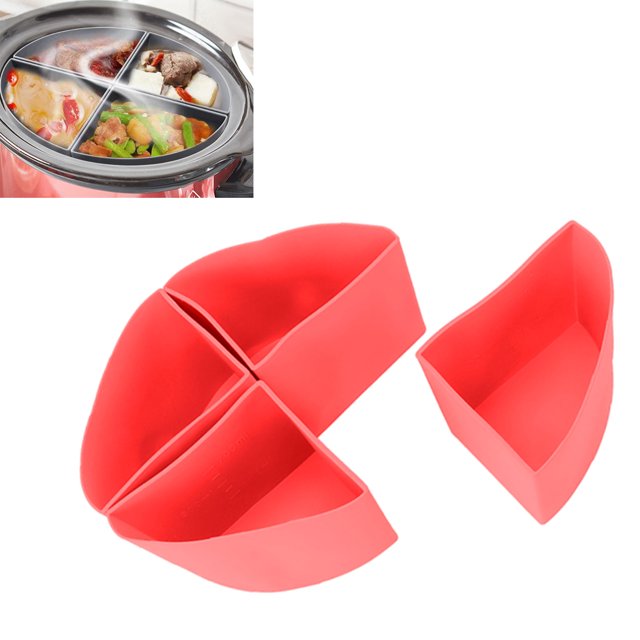 Slow Cooker Divider Liner, 4 In 1 Silicone Reusable Leakproof Safe Cooking Liner For 6 Quart Pot Cooker Accessories For Restaurants Kitchen Hotel
