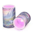 thumbnail image 2 of 2 PCS Flameless Candles with Remote Timer LED Battery Operated Flickering Candle Light for Wedding Table Home Decoration Gifts Rainbow-colored Valley, 2 of 7