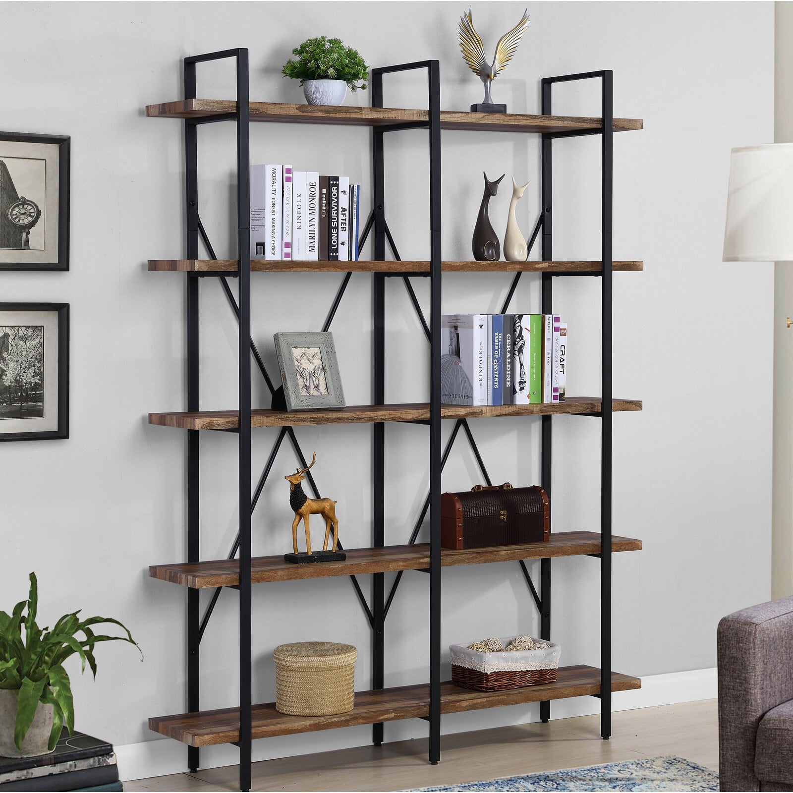 Cullompt 79.5 H x 60 W Etagere Bookcase 79 lb. Shelf