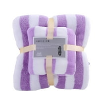 yulier 2 Piece Striped Towel Set , Bath Towel and Hand Towel, Ultra Soft Highly Absorbent Towels for Bathroom Shower Hotel Beach Spa Gym (Purple)
