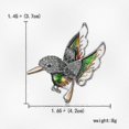 thumbnail image 2 of Vibrant Gemstone Hummingbird Brooch, Stylish Bird Pin for Women in Green 2025, 2 of 5
