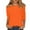 58# Orange, variant on DENGDENG 3/4 Sleeve Tunics for Women Elbow Casual Tshirts Business Crew Neck Summer Blouses Work Three Quarter Length Shirts Spring Pullover Top Fluorescent Green XL