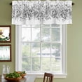 thumbnail image 5 of Black Grey Eucalyptus Leaves Valances for Windows, Spring Summer Botanical Floral Light Filtering Kitchen Curtains, Rod Pocket Window Valance Curtains for Living Room Bedroom, 54" W x 18" L, 2 Panels, 5 of 9