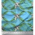 thumbnail image 1 of Soimoi Blue polyester Crepe Fabric Pine & Leaves Print Sewing Fabric Yard 42 Inch Wide, 1 of 3