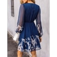 thumbnail image 2 of CUPSHE Women's Floral Print Chiffon A-Line Mini Dress Long Peasant Sleeves, Size M, 2 of 6