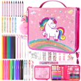 thumbnail image 1 of Art Set DUOROUBAO, 70 unidades, rotuladores con aroma a frutas, con funda de unicornio, 1 of 7
