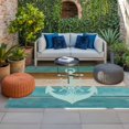 thumbnail image 2 of Blue Teal Brown Outdoor Rug for Patio/Deck/Porch, Non-Slip Large Area Rug 3 x 5 Ft, Anchor Nautical Coastal Ocean Wooden Indoor Outdoor Rugs Washable Area Rugs, Reversible Camping Rug Carpet Runner, 2 of 8