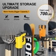 thumbnail image 5 of AMTPM  Garage Tool Organizer, Heavy-Duty Steel Wall Mount Garden Tool Organizer, Garage Organization and Storage Rails with 10 Adjustable Hooks, 5 of 11