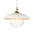 thumbnail image 5 of Evelyn&Zoe 14.5" Pearled White/Brass Metal/Glass Pendant, 5 of 10