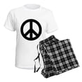thumbnail image 4 of CafePress - Black Peace Sign Women's Light Pajamas - Women's Short Sleeve Print T-Shirt and Pants Light Cotton Pajama Set, 4 of 7