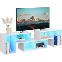 TYUIOP TV Stand, Deformable TV Stand with LED Strip, Modern Entertainment Center, Gaming Media 3 Pieces Console Cabinet for Living Room, Bedroom, Black