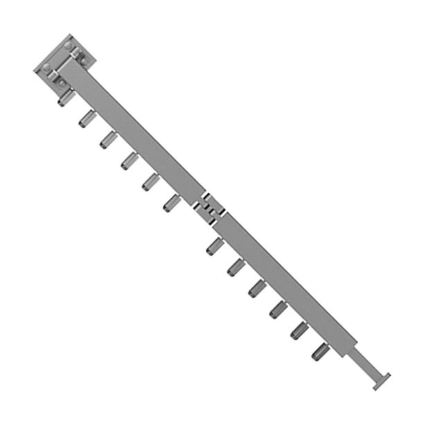 Naiovety Perchero extensible montado en la pared para lavandería plegable al aire libre, colgador de ropa montado en la pared gris Doble pliegue
