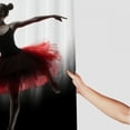 thumbnail image 3 of Fenyluxe Ballerina Ballet Arabesque Print Shower Curtain with Hooks, Modern Bathroom Decor, Sustainable Polyester Fiber, Various Sizes 36x72, 3 of 7