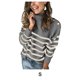 thumbnail image 5 of Guardurnaity Suéter a rayas de moda para mujer, cálido y cómodo, varios colores disponibles, invierno para mujer Prendas para la parte del cuerpo Gris S, 5 of 6