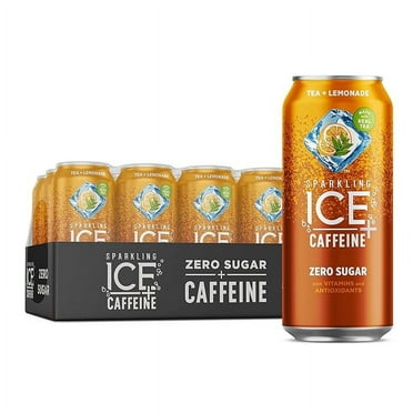 Sparkling Ice  Caffeine Tea   Lemonade Sparkling Water with Caffeine, Zero Sugar, with Antioxidants and Vitamins, Zero Sugar, 16 fl oz Cans (Pack of 12)