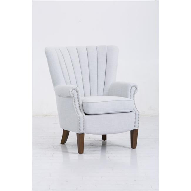 JGW Furniture 35622017AY0120 Channel Tufted Chair, Light Grey