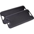 thumbnail image 3 of Victoria Rectangular Cast Iron Griddle. Double Burner Griddle, Reversible Griddle Grill, 18.5 x 10 Inch, Seasoned with 100% Kosher Certified Non-GMO Flaxseed Oil, 3 of 4