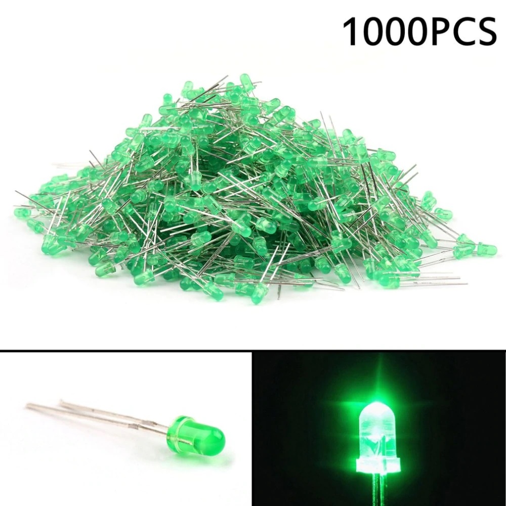1000pcs 5mm Orange Water Clear Super Bright LED – Round, 2-Pin, High Power