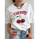 thumbnail image 1 of Camiseta informal con estampado vintage direccional para mujer, camisetas de ocio, 1 of 7