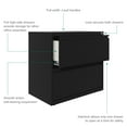 thumbnail image 3 of Hirsh 30 inch Wide 2 Drawer Lateral 101 File Cabinet for Home or Office, Black, 3 of 14