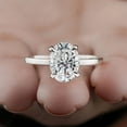 thumbnail image 3 of Cora Jewellery 3CT Oval Moissaniten Bridge Diamond Solitaire Engagement Ring For Women, 18K White Gold, 3 of 9