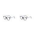 thumbnail image 2 of Minnieouse Montura de gafas de lectura para mujer, montura de gafas, montura óptica, montura redonda, gafas para miopía antiluz, azul y negro Azul negro 2piezas, 2 of 6