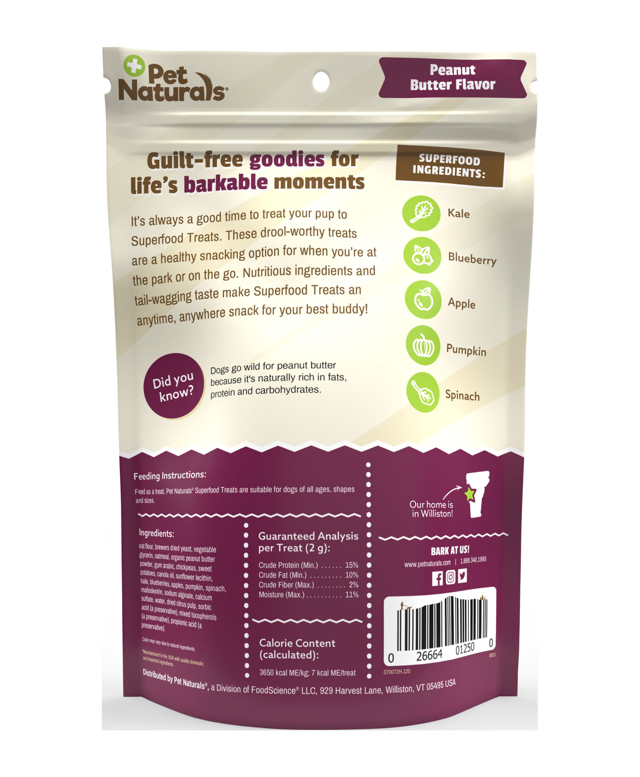 Pet Naturals Superfood Peanut Butter Training Treats 120 Count Bag