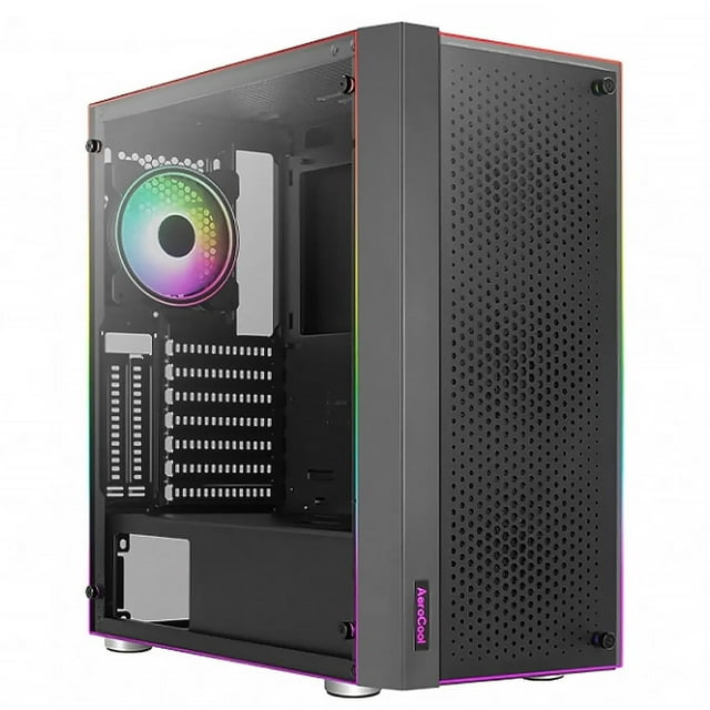 Gabinete Gamer AEROCOOL Skribble ATX 3 Fan Cristal Templado Negro