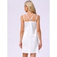 thumbnail image 3 of DARING DIVA Women's Satin Slip Double Strap Racerback Silky Night Dress 2XL White, 3 of 6