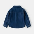 thumbnail image 5 of Otqutp Kids Boys Casual Solid Color Square Collar Long Sleeve Denim Shirt Button Down Dress Shirts Summer Spring Casual School Shirt Clothes(b-Blue,6-7 Years), 5 of 7