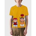 thumbnail image 2 of T-shirt round neck Role Pattern loose short sleeve C97, 2 of 5