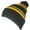 Black/Gold, variant on Quality Striped Beanie With Solid Cuff & Matching Pom - Black/Red