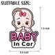 thumbnail image 4 of 2 pegatinas para bebé en el coche, letrero y calcomanía para niña, pegatina para coche de bebé, tablón de anuncios con pegatina de seguridad extraíble, pegatina bonita para ventana de coche, 4 of 5